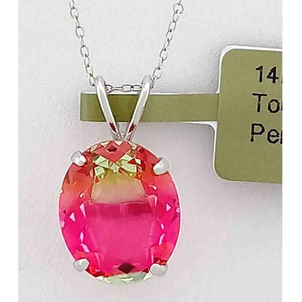 Tourmaline Aaa 5.74 Cts Pendant 14k White Gold